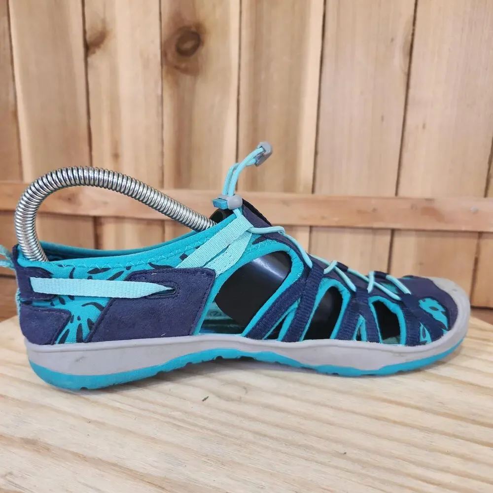 Keen Moxie Sandals Kids 6 Blue Teal Bungee Water Shoes Closed Toe Outdoor